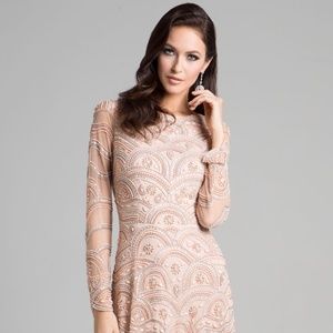 LARA EMBELLISHED BATEAU A-LINE DRESS NWT